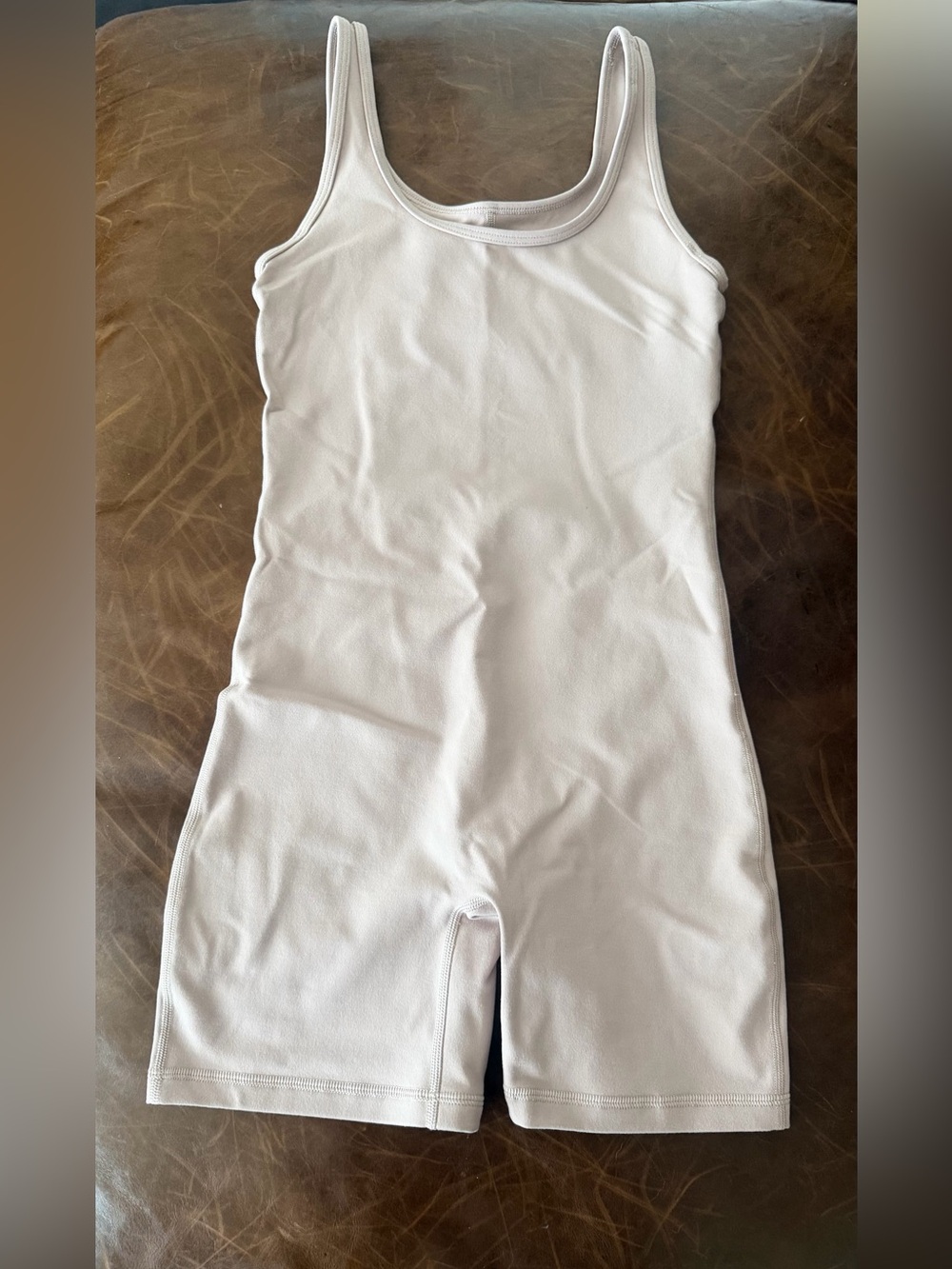 Aritzia TnaAction Unitard Romper XS Cream Beige Bike Short One Piece